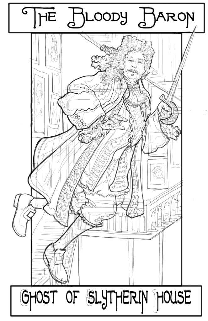 Bloody baron harry potter portrait character illustration