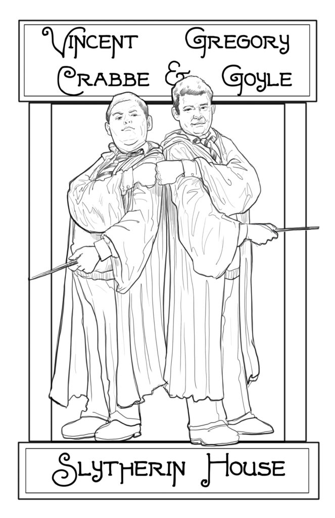 Crabbe & Goyle harry potter portrait character illustration