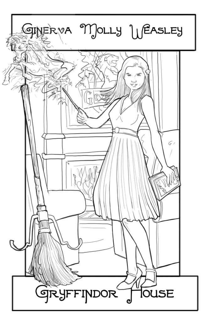 Ginerva Weasley harry potter portrait character illustration