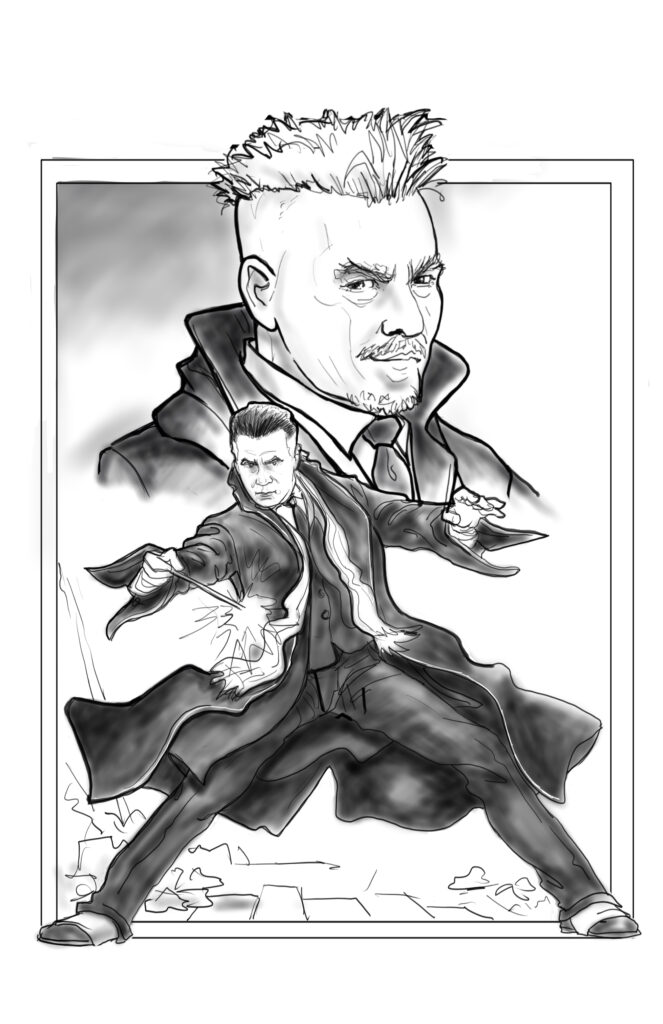 Grindelwald harry potter portrait character illustration