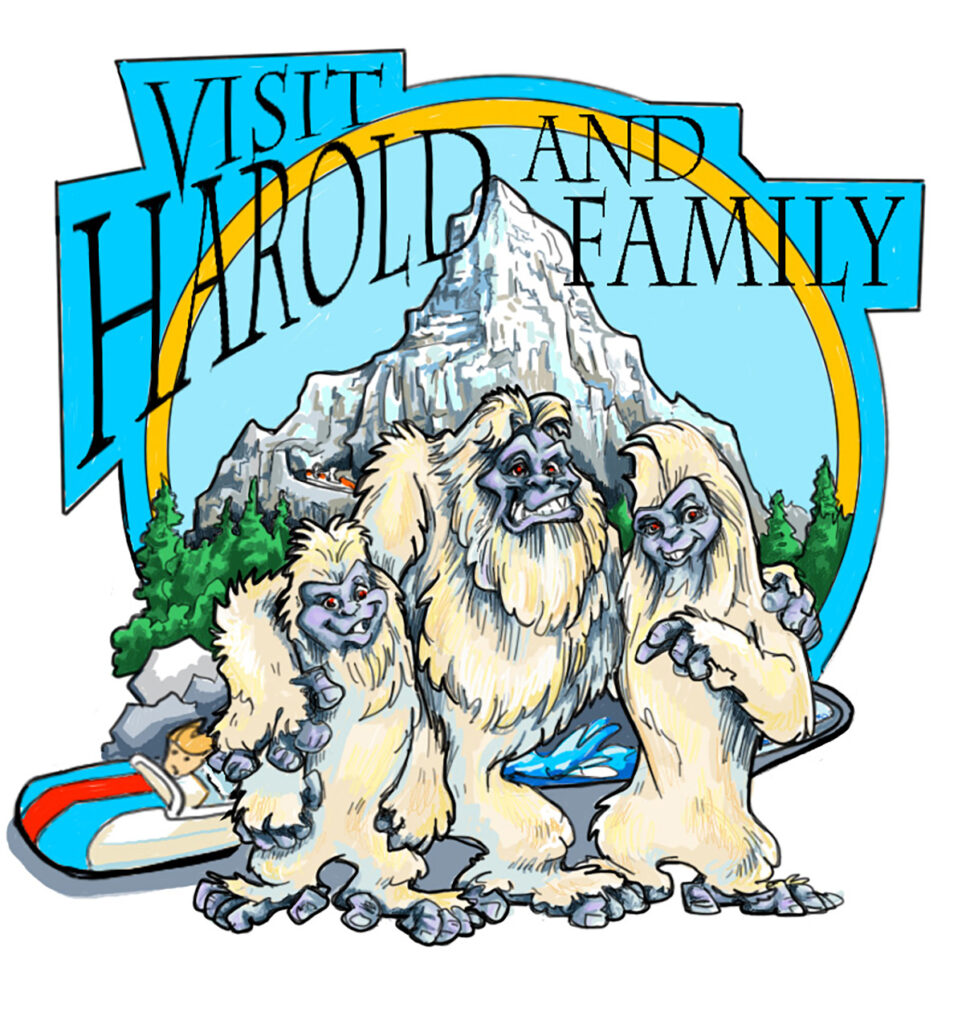 Harold and family Matterhorn fan art Disney Disneyland