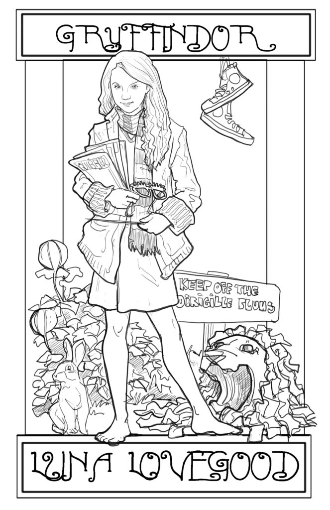 Luna harry potter portrait character illustration