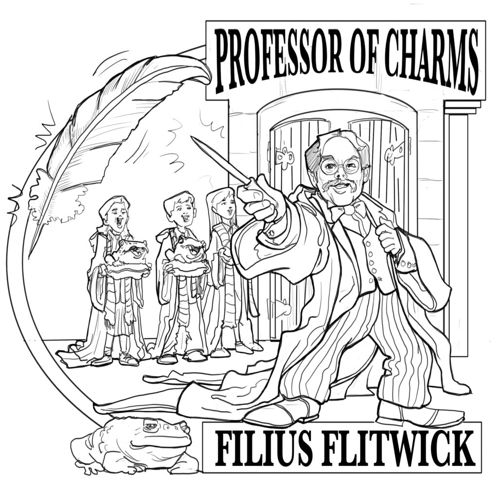 Professor Flitwick harry potter portrait character illustration