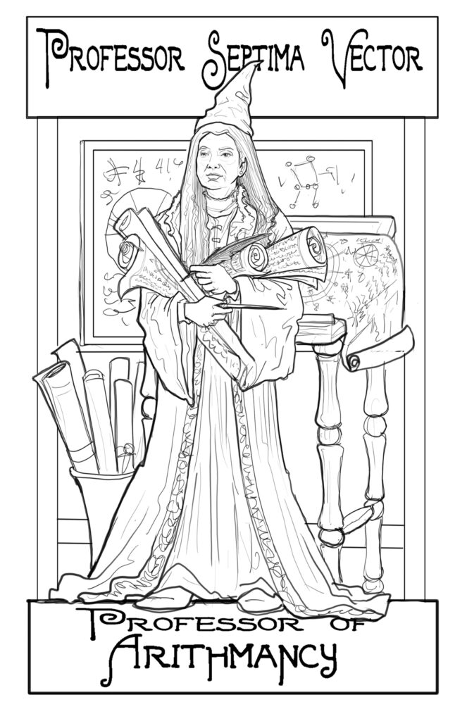 Professor Septima Vector harry potter portrait character illustration