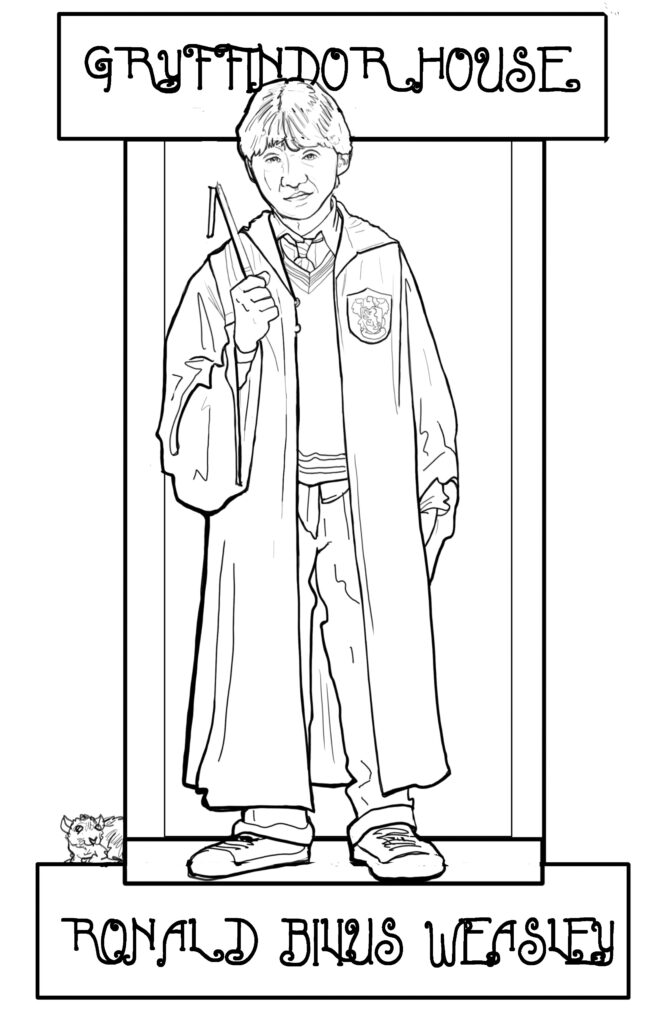 Ron harry potter portrait character illustration