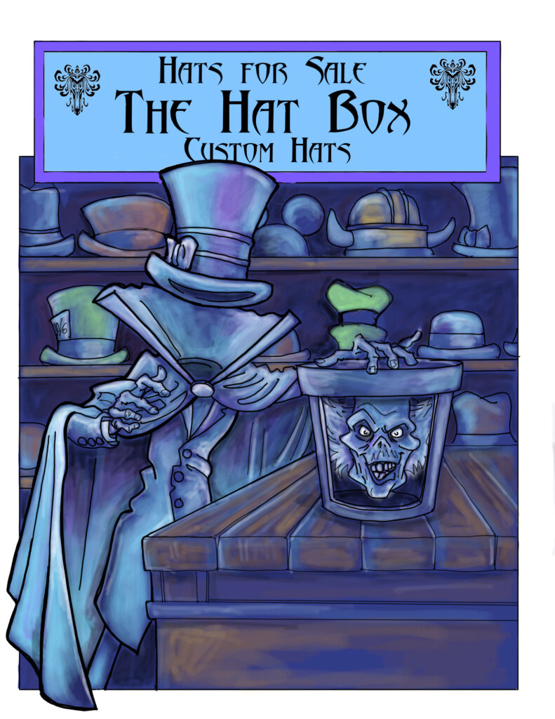 The Hat Box Custom hats fanart Disney Disneyland Haunted Mansion