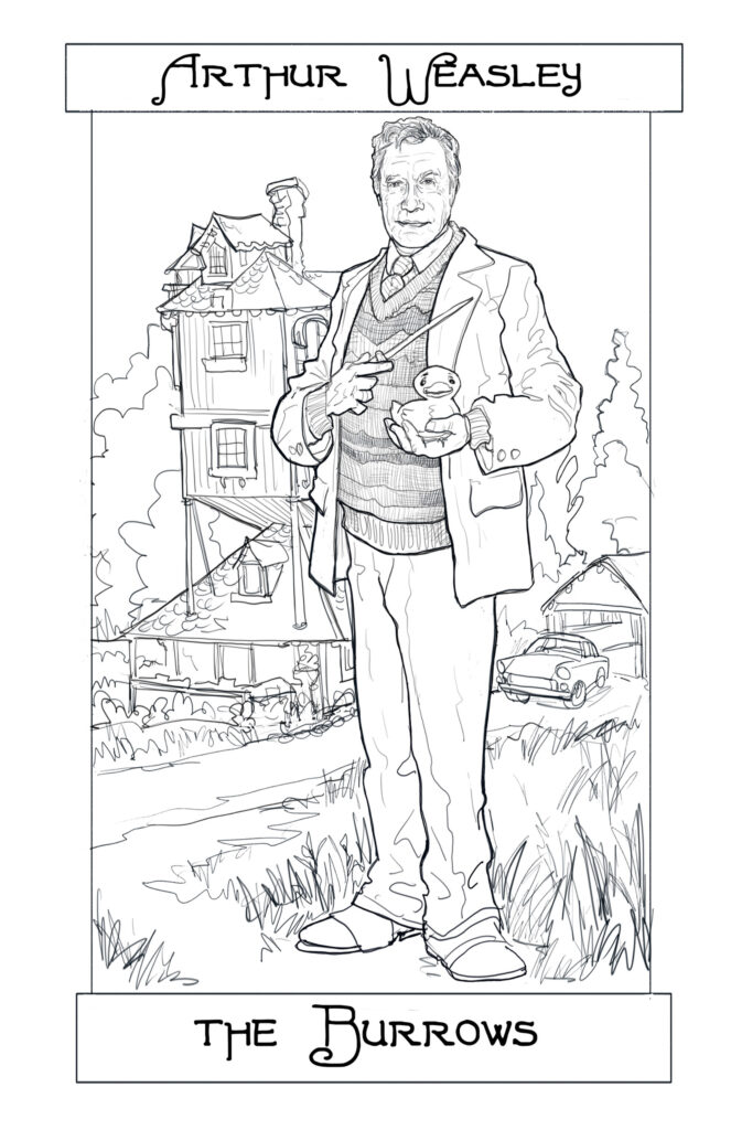 Weasley Burrows harry potter portrait character illustration