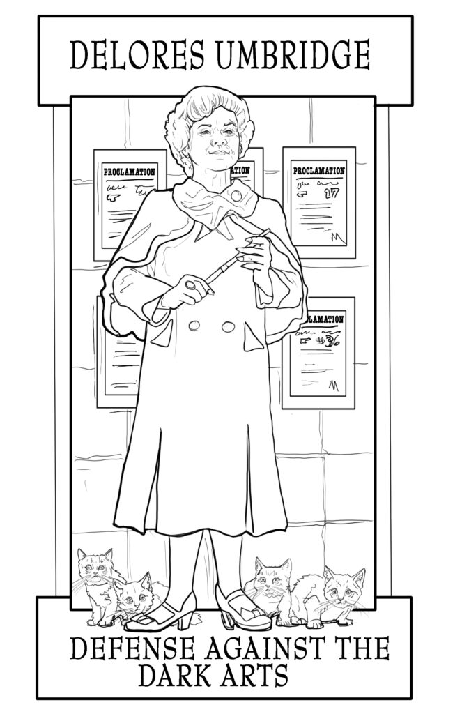Dolores harry potter portrait character illustration