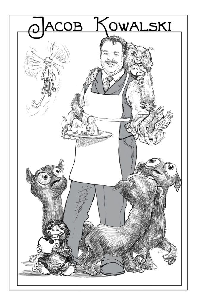 Jacob kowalski baker harry potter portrait character illustration
