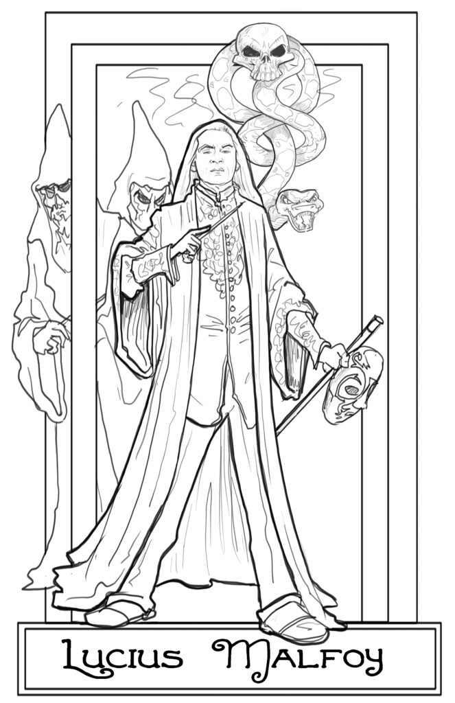 lucius harry potter portrait character illustration